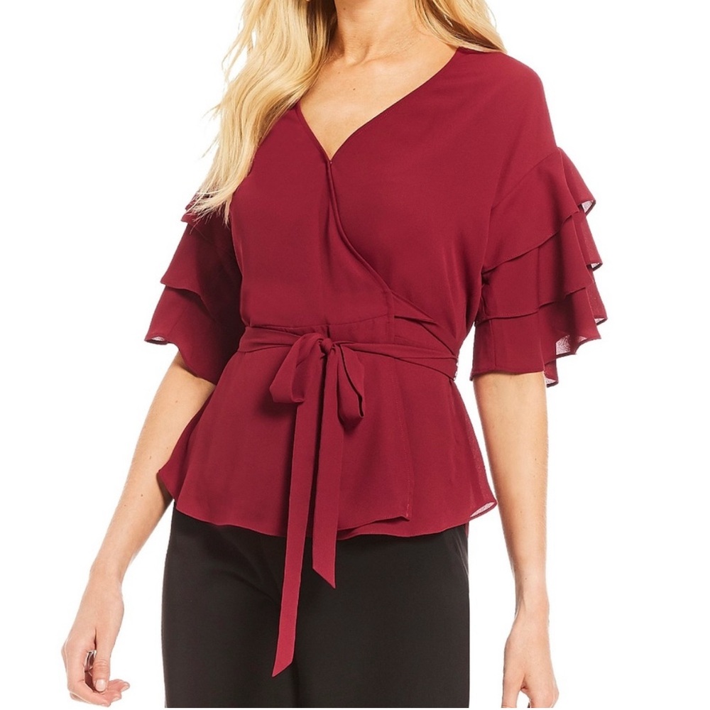 Halston Wrap Blouse Size Medium